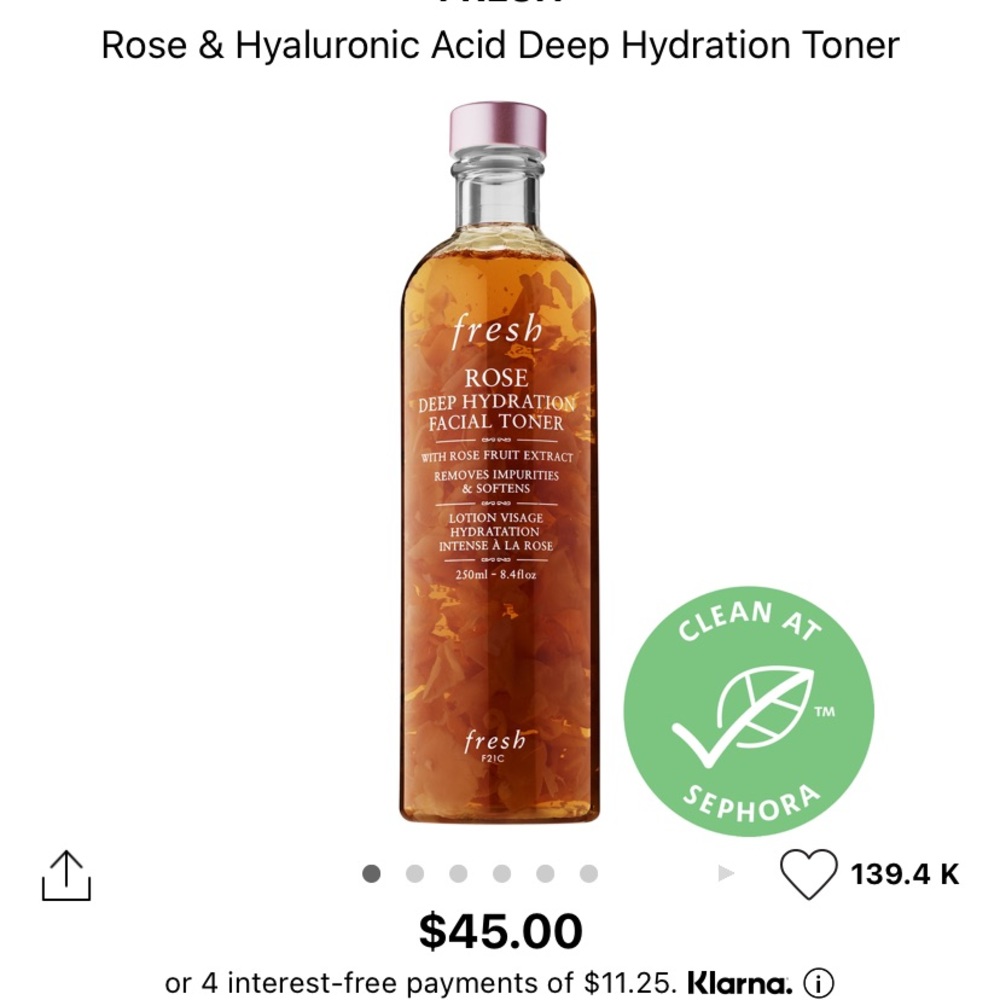 Fresh -Rose & Hyaluronic Acid Deep Hydration Toner